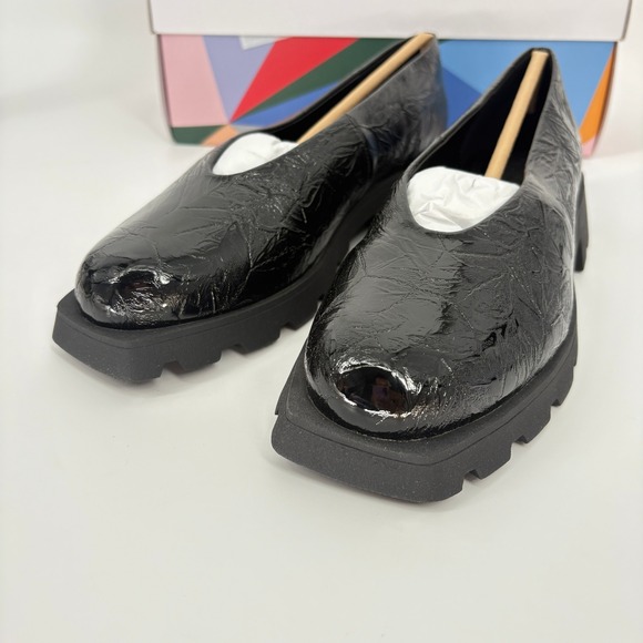 Katy Perry Lug Sole Loafers Platform Chunky Heel Black Patent Leather Size 9.5 - Picture 7 of 9